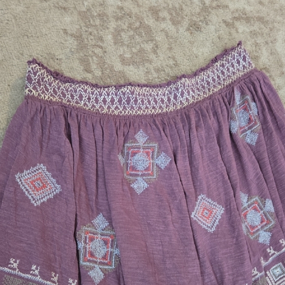 Free People Embroidered Purple Skirt Size Small - Picture 4 of 6